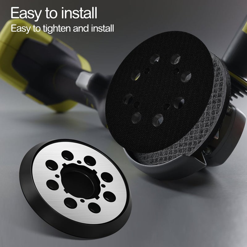 Quadafy 1 Pack 5" Sander Pad for Dewalt DWE642, 6421K, DWE6423 6423K DCW210B, 8 Hole Hook and Loop Orbital Replacement Pad with 4 Screw Holes, Orbital Sander (1Pack Metal) - Image 5